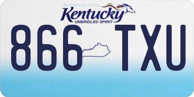KY license plate 866TXU