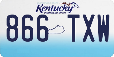 KY license plate 866TXW