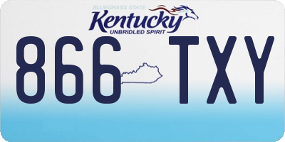 KY license plate 866TXY