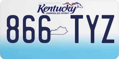 KY license plate 866TYZ