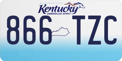 KY license plate 866TZC