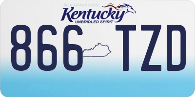 KY license plate 866TZD
