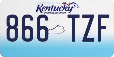KY license plate 866TZF