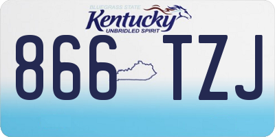KY license plate 866TZJ
