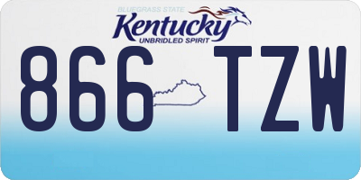 KY license plate 866TZW