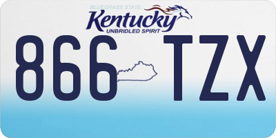 KY license plate 866TZX