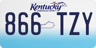 KY license plate 866TZY