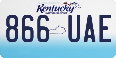 KY license plate 866UAE