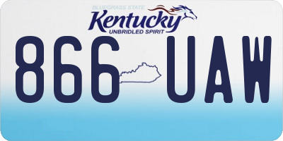 KY license plate 866UAW
