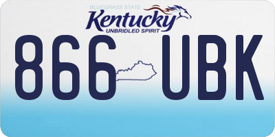 KY license plate 866UBK