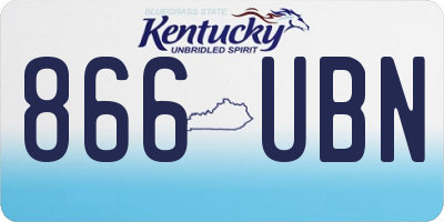 KY license plate 866UBN