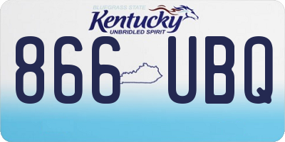 KY license plate 866UBQ