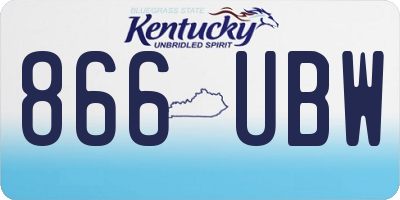 KY license plate 866UBW