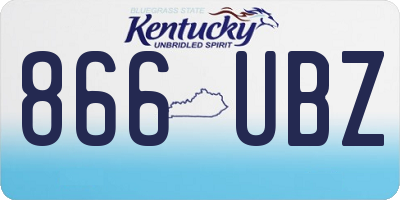 KY license plate 866UBZ