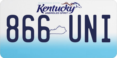 KY license plate 866UNI