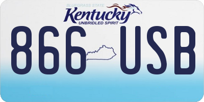 KY license plate 866USB