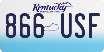 KY license plate 866USF