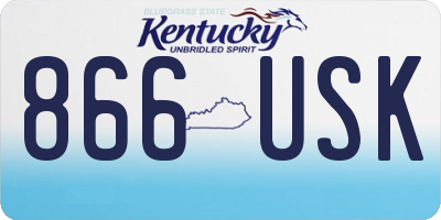 KY license plate 866USK