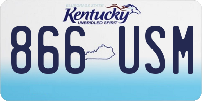 KY license plate 866USM