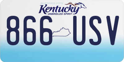 KY license plate 866USV