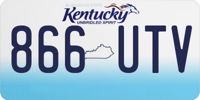 KY license plate 866UTV