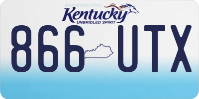KY license plate 866UTX