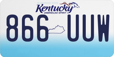 KY license plate 866UUW