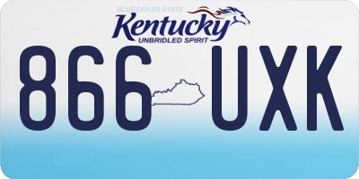 KY license plate 866UXK
