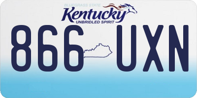 KY license plate 866UXN