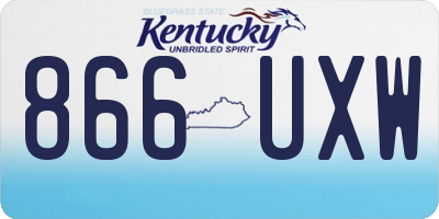 KY license plate 866UXW