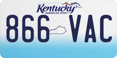 KY license plate 866VAC