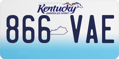KY license plate 866VAE