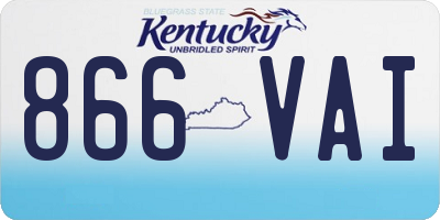KY license plate 866VAI