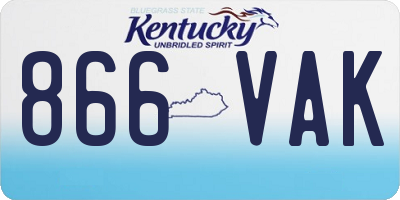 KY license plate 866VAK