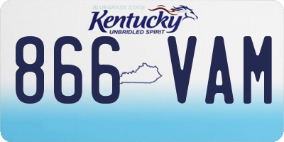 KY license plate 866VAM