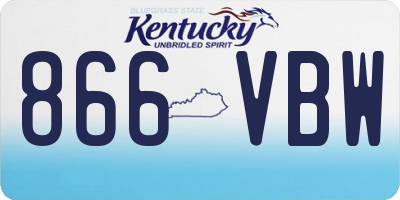 KY license plate 866VBW