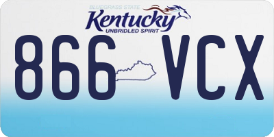 KY license plate 866VCX