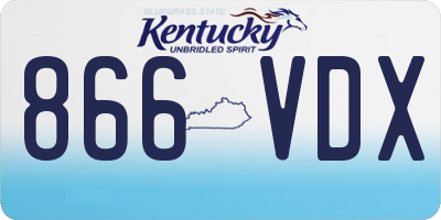 KY license plate 866VDX