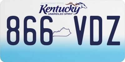 KY license plate 866VDZ