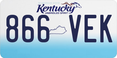 KY license plate 866VEK