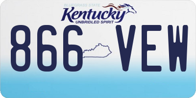 KY license plate 866VEW