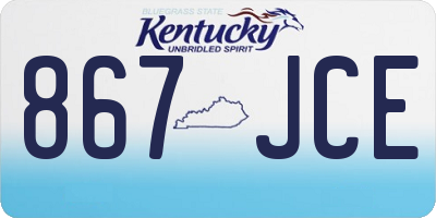 KY license plate 867JCE