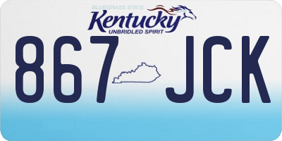 KY license plate 867JCK