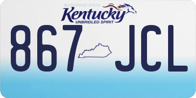 KY license plate 867JCL