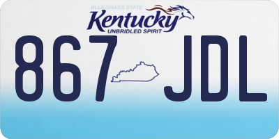 KY license plate 867JDL