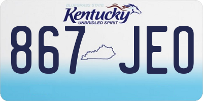 KY license plate 867JEO