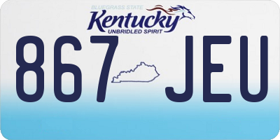 KY license plate 867JEU