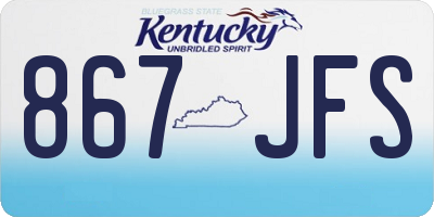 KY license plate 867JFS