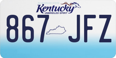 KY license plate 867JFZ
