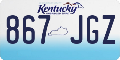 KY license plate 867JGZ